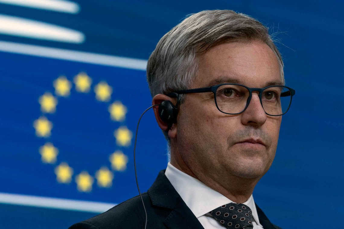 EUs asylkommissær Magnus Brunner la i slutten av januar fram en femårig strategi for EUs nye asyl- og migrasjonspolitikk. Foto: AP / NTB EUs asylkommissær Magnus Brunner la i slutten av januar fram en femårig strategi for EUs nye asyl- og migrasjonspolitikk. Foto: AP / NTB