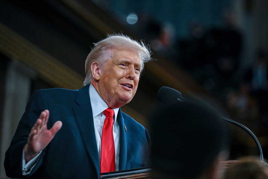 President Donald Trump delivers the State of the Union address to a joint session of Congress in the House chamber at the U.S. Capitol in Washington, Tuesday, Feb. 24, 2026. (Kenny Holston/The New York Times via AP, Pool) President Donald Trump delivers the State of the Union address to a joint session of Congress in the House chamber at the U.S. Capitol in Washington, Tuesday, Feb. 24, 2026. (Kenny Holston/The New York Times via AP, Pool)