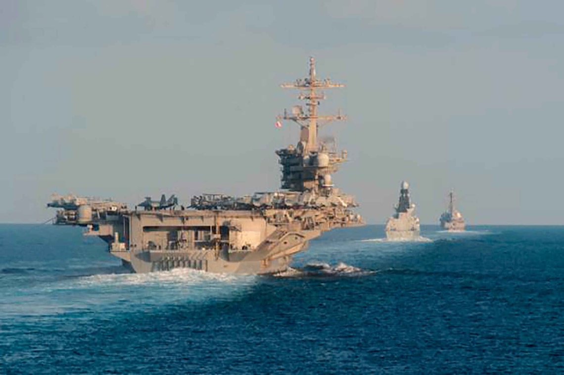 USAs president Donald Trump sendte hangarskipet USS Abraham Lincoln og tilhørende krigsskip til Arabiahavet i februar. Arkivfoto: Mass Communication Specialist 3rd Class Zachary Pearson / U.S. Navy via AP/ NTB USAs president Donald Trump sendte hangarskipet USS Abraham Lincoln og tilhørende krigsskip til Arabiahavet i februar. Arkivfoto: Mass Communication Specialist 3rd Class Zachary Pearson / U.S. Navy via AP/ NTB