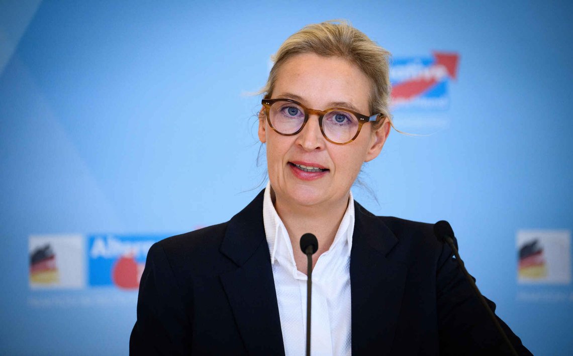 AfD-leder Alice Weidel taler til den tyske Forbundsdagen i Berlin den 2. desember 2025. Foto: Michael Kappeler / DPA via AP / NTB. AfD-leder Alice Weidel taler til den tyske Forbundsdagen i Berlin den 2. desember 2025. Foto: Michael Kappeler / DPA via AP / NTB.