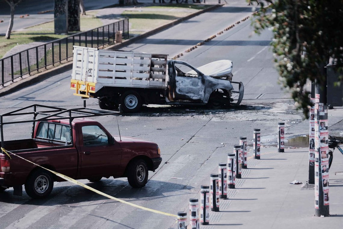 A vehicle sits charred after being set on fire, on a road in Guadalajara, Jalisco state, Mexico, Sunday, Feb. 22, 2026, after the death of the leader of the Jalisco New Generation Cartel, Nemesio Rubén Oseguera Cervantes, known as "El Mencho." (AP Photo/Alejandra Leyva) A vehicle sits charred after being set on fire, on a road in Guadalajara, Jalisco state, Mexico, Sunday, Feb. 22, 2026, after the death of the leader of the Jalisco New Generation Cartel, Nemesio Rubén Oseguera Cervantes, known as "El Mencho." (AP Photo/Alejandra Leyva)