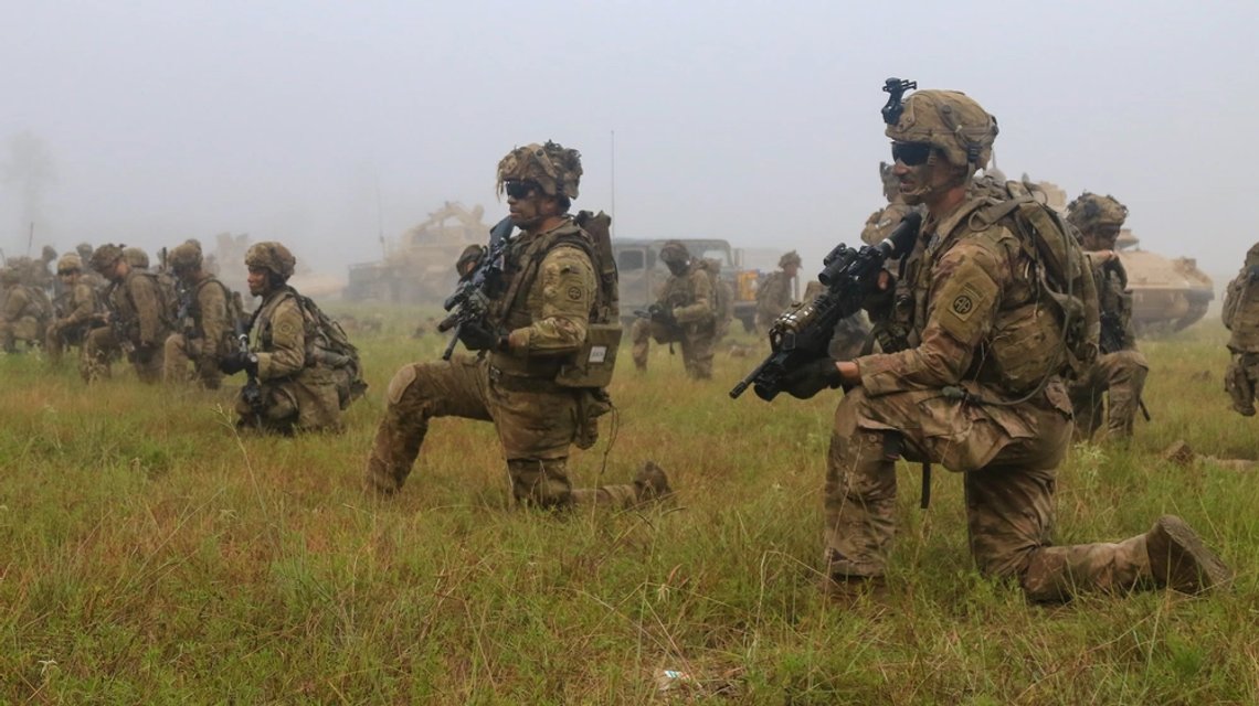 Fallskjermsoldater fra 1st Brigade Combat Team 82. Airborne under trening. Foto: Defence Visual Information Distribution Service Fallskjermsoldater fra 1st Brigade Combat Team 82. Airborne under trening. Foto: Defence Visual Information Distribution Service
