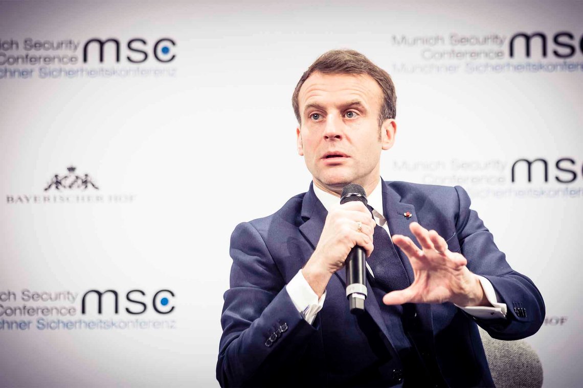Emmanuel Jean-Michel Frédéric Macron (48), her på den 56. sikkerhetskonferansen i München. Foto: Stiftung Münchner Sicherheitskonferenz (gemeinnützige) GmbH CC BY-SA 4.0 Emmanuel Jean-Michel Frédéric Macron (48), her på den 56. sikkerhetskonferansen i München. Foto: Stiftung Münchner Sicherheitskonferenz (gemeinnützige) GmbH CC BY-SA 4.0