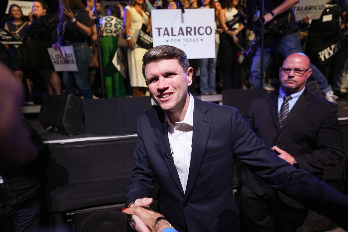 Texas state Rep. James Talarico, D-Austin, a Democratic candidate for the U.S. Senate, greets supporters at a primary election watch party Tuesday, March 3, 2026, in Austin, Texas. (AP Photo/Eric Gay) Texas state Rep. James Talarico, D-Austin, a Democratic candidate for the U.S. Senate, greets supporters at a primary election watch party Tuesday, March 3, 2026, in Austin, Texas. (AP Photo/Eric Gay)