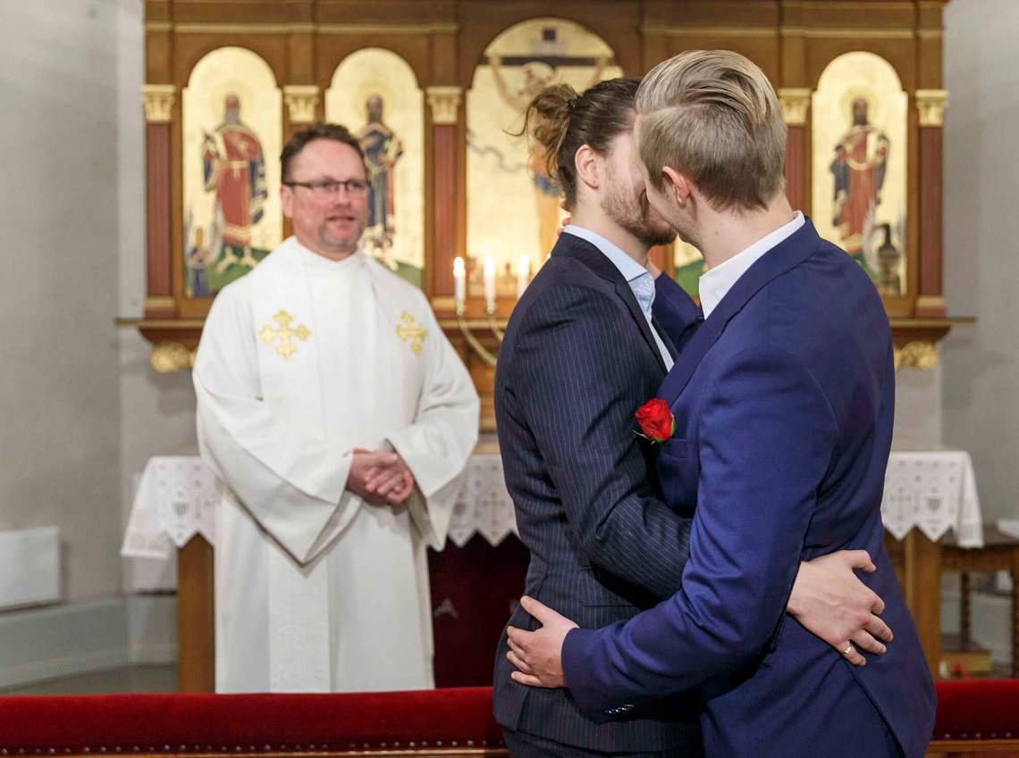 Homofil vielse i den norske kirke. Foto: Gorm Kallestad / NTB. Homofil vielse i den norske kirke. Foto: Gorm Kallestad / NTB.