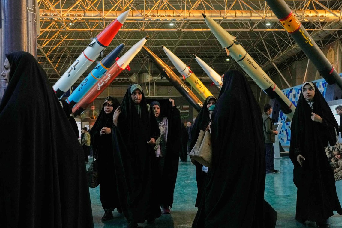 People visit the National Aerospace Park of the Revolutionary Guard, just outside Tehran, Iran, Thursday, Nov. 13, 2025. (AP Photo/Vahid Salemi) People visit the National Aerospace Park of the Revolutionary Guard, just outside Tehran, Iran, Thursday, Nov. 13, 2025. (AP Photo/Vahid Salemi)
