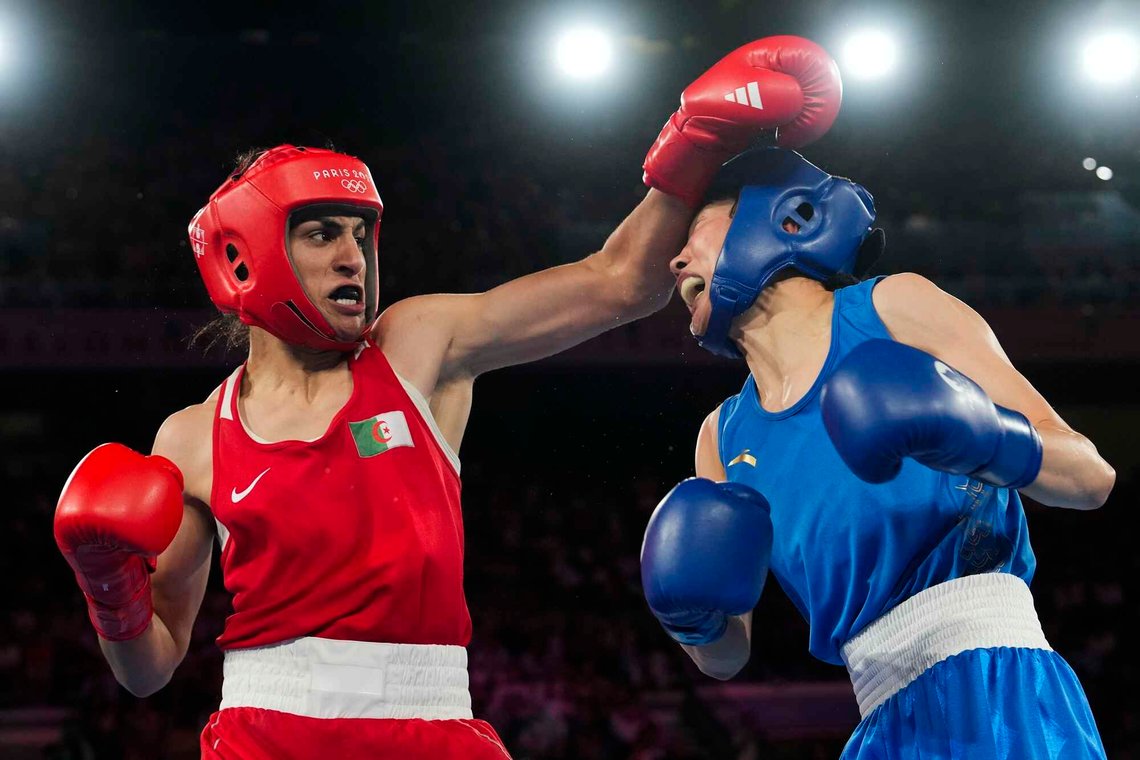 IOC har endelig bestemt at menn ikke kan delta i kvinneklassen i OL. Dermed er juksekarrieren til bokseren Imane Khelif endelig over. For det er utenkelig at Khelif våger å stille i klassen for menn. Foto: AP /Ariana Cubillos/ NTB IOC har endelig bestemt at menn ikke kan delta i kvinneklassen i OL. Dermed er juksekarrieren til bokseren Imane Khelif endelig over. For det er utenkelig at Khelif våger å stille i klassen for menn. Foto: AP /Ariana Cubillos/ NTB