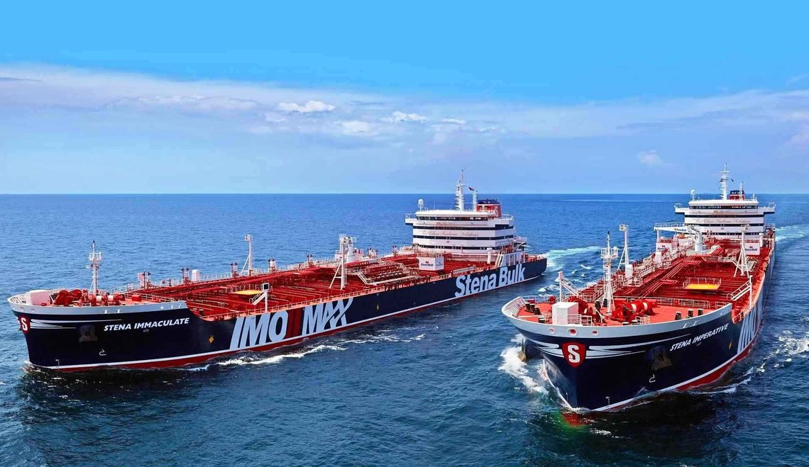 Stena Immaculate (t.v.) og Stena Imperative (t.h.) er begge med i den amerikanske marinens sivile støtteprogram, TSP. (Foto: Stena Bulk/Crowley) Stena Immaculate (t.v.) og Stena Imperative (t.h.) er begge med i den amerikanske marinens sivile støtteprogram, TSP. (Foto: Stena Bulk/Crowley)