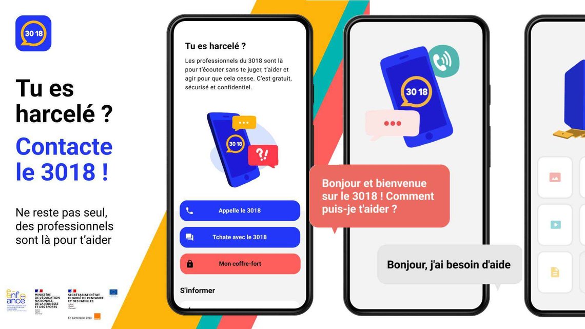 Den franske 3018-appen, som har inspirert EU-kommisjonen til å lage sin egen app, er koblet rett til en rekke offentlige etater, som politiet og innenriksdepartementets rapporteringstjeneste Pharos. (Skjermbilder: 3018/Play Store (montasje) Den franske 3018-appen, som har inspirert EU-kommisjonen til å lage sin egen app, er koblet rett til en rekke offentlige etater, som politiet og innenriksdepartementets rapporteringstjeneste Pharos. (Skjermbilder: 3018/Play Store (montasje)