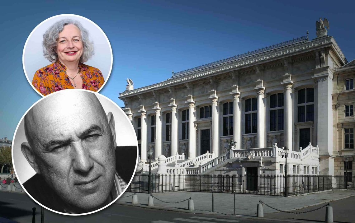 Justispalasset i Paris er åsted for en omfattende påskekrim som skal gå frem til juli. Innfelt: Målet for et mislykket drapskomplott, Marie-Hélène Dini og frimurereren som er tiltalt for å stå bak, Jean-Luc Bagur. (Foto: Coyau Wikimedia/CC BY-SA 3.0 og private bilder) Justispalasset i Paris er åsted for en omfattende påskekrim som skal gå frem til juli. Innfelt: Målet for et mislykket drapskomplott, Marie-Hélène Dini og frimurereren som er tiltalt for å stå bak, Jean-Luc Bagur. (Foto: Coyau Wikimedia/CC BY-SA 3.0 og private bilder)