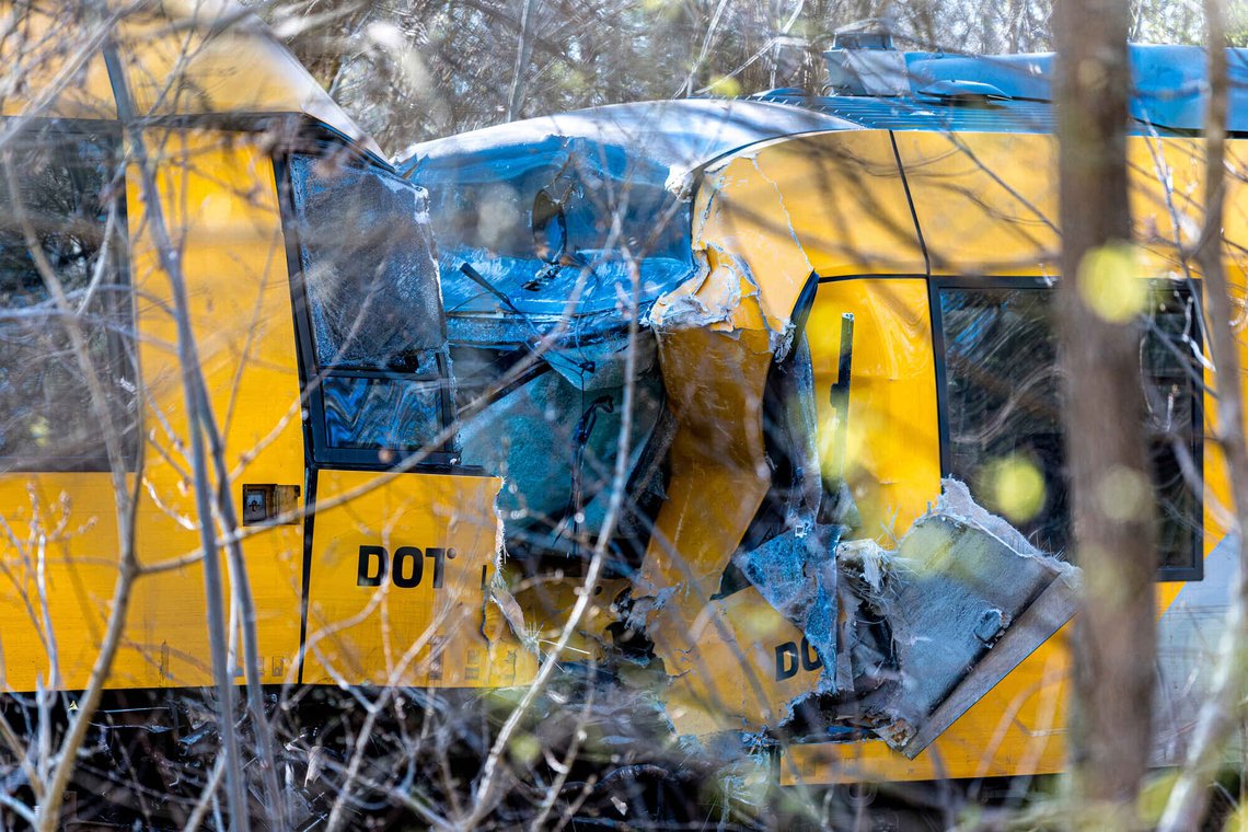 Two trains have collided between Hilleroed and Kagerup, north of Copenhagen, Thursday, April 23, 2026. (Steven Knap/Ritzau Scanpix via AP) Two trains have collided between Hilleroed and Kagerup, north of Copenhagen, Thursday, April 23, 2026. (Steven Knap/Ritzau Scanpix via AP)
