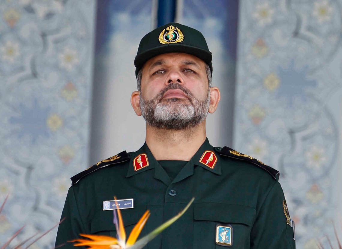 FILE—In this Sept. 22, 2011 file photo, Gen. Ahmad Vahidi reviews an armed forces parade just outside Tehran, Iran. On Wednesday, Aug. 11, 2021, Iran's new President Ebrahim Raisi nominated Gen. Ahmad Vahidi as his interior minister, a former defense minister blacklisted by the U.S. in 2010 and wanted by Interpol over his alleged role in the 1994 bombing of a Jewish cultural center in Buenos Aires. (AP Photo/Vahid Salemi, File) FILE—In this Sept. 22, 2011 file photo, Gen. Ahmad Vahidi reviews an armed forces parade just outside Tehran, Iran. On Wednesday, Aug. 11, 2021, Iran's new President Ebrahim Raisi nominated Gen. Ahmad Vahidi as his interior minister, a former defense minister blacklisted by the U.S. in 2010 and wanted by Interpol over his alleged role in the 1994 bombing of a Jewish cultural center in Buenos Aires. (AP Photo/Vahid Salemi, File)