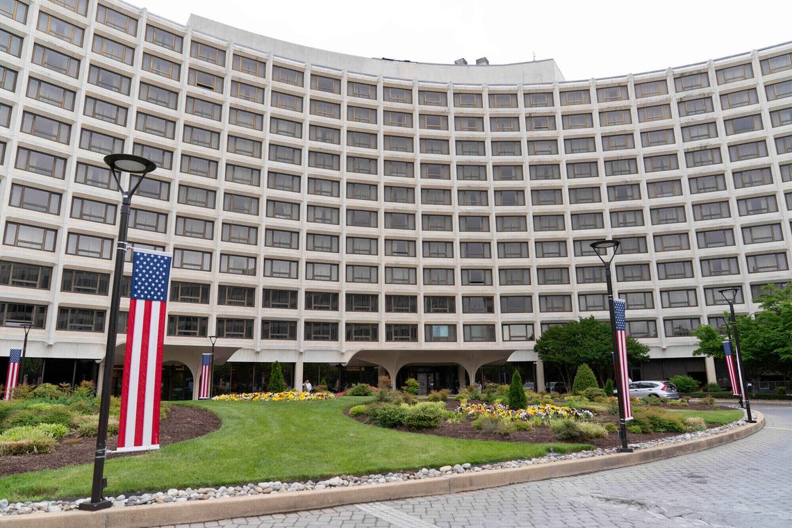 Washington Hilton hotel, 26. april 26. Foto: Jose Luis Magana / AP / NTB. Washington Hilton hotel, 26. april 26. Foto: Jose Luis Magana / AP / NTB.