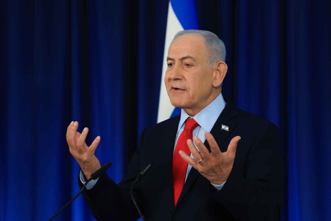 Israels statsminister Benjamin Netanyahu på en pressekonferanse i mars. Arkivfoto: Ronen Zvulun / AP / NTB Israels statsminister Benjamin Netanyahu på en pressekonferanse i mars. Arkivfoto: Ronen Zvulun / AP / NTB