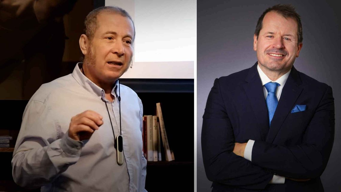 Advokat Eirik Vinje (t.h.) mener mye taler for at professor Bassam Husseins terrorhyllest kan straffes som terroroppfordring. (Foto: Sosialistisk Forum/Garmann, Mitchell & Co Advokatfirma AS) Advokat Eirik Vinje (t.h.) mener mye taler for at professor Bassam Husseins terrorhyllest kan straffes som terroroppfordring. (Foto: Sosialistisk Forum/Garmann, Mitchell & Co Advokatfirma AS)