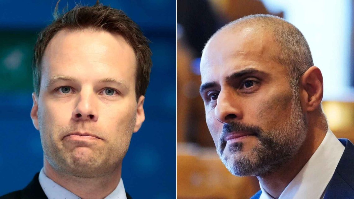 FrPs Jon Helgheim og Høyres Mahmoud Farahmand havnet i en ordkrig om voldshendelsen i Bergen. Foto: NTB FrPs Jon Helgheim og Høyres Mahmoud Farahmand havnet i en ordkrig om voldshendelsen i Bergen. Foto: NTB