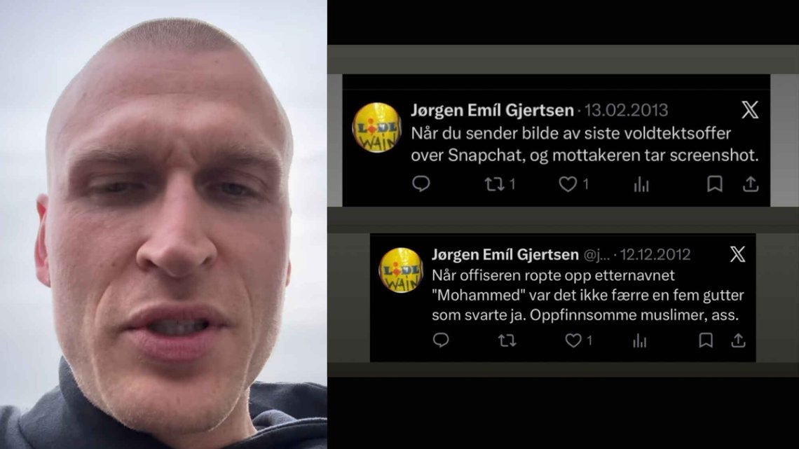 Jørgen Riis-Gjertsen går under navnet ikke_stresse på Instagram og henger ut folk for ting de skriver i kommentarfelt. Selv har han skrevet både rasistisk og sexistiske meldinger på nett. Inkludert vitsing med voldtekt. Foto: Instagram/X Jørgen Riis-Gjertsen går under navnet ikke_stresse på Instagram og henger ut folk for ting de skriver i kommentarfelt. Selv har han skrevet både rasistisk og sexistiske meldinger på nett. Inkludert vitsing med voldtekt. Foto: Instagram/X