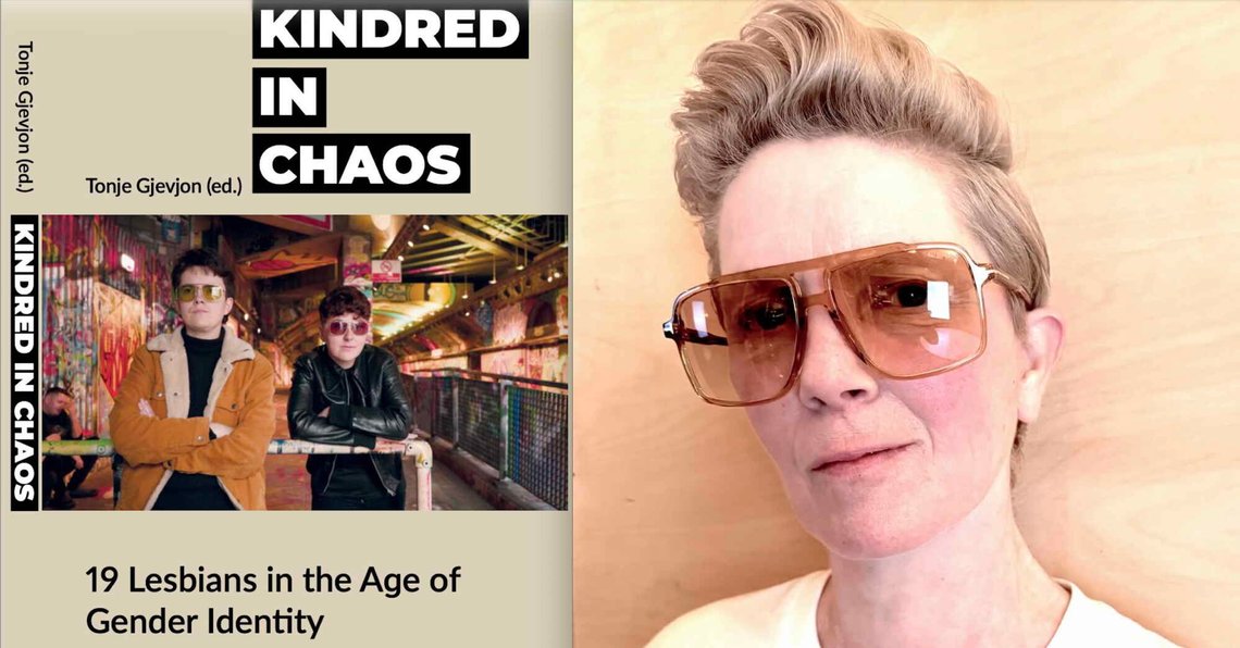 Omslag til «Kindred in Chaos»: Matriarken Forlag / Facebook. Foto av bokens redaktør Tonje Gjevjon: Privat. Omslag til «Kindred in Chaos»: Matriarken Forlag / Facebook. Foto av bokens redaktør Tonje Gjevjon: Privat.