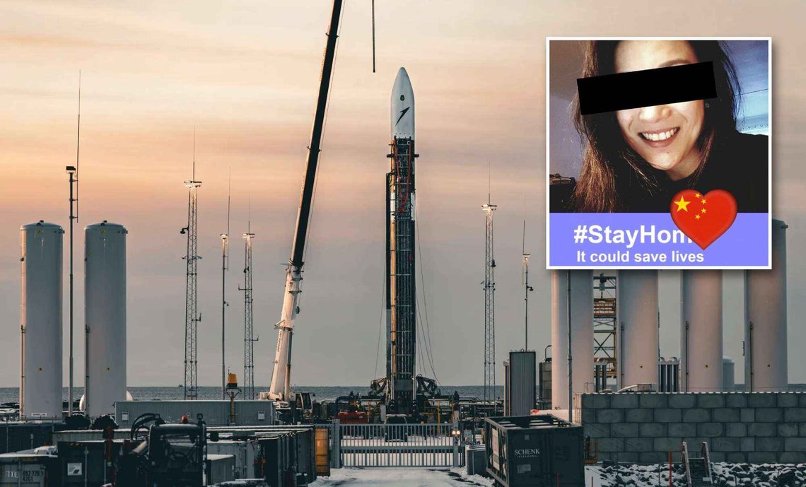 Isar Aerospace forbereder prøveoppskytning av raketten «Spectrum» på Andøya Spaceport. Innfelt: Den kinesiske kvinnen i 40-årene har bånd til både Isar Aerospace og det spionsiktede selskapet som var adressat for en 22 tonn tung satellittmottaker fra Kina. (Foto: Isar Aerospace/Privat) Isar Aerospace forbereder prøveoppskytning av raketten «Spectrum» på Andøya Spaceport. Innfelt: Den kinesiske kvinnen i 40-årene har bånd til både Isar Aerospace og det spionsiktede selskapet som var adressat for en 22 tonn tung satellittmottaker fra Kina. (Foto: Isar Aerospace/Privat)