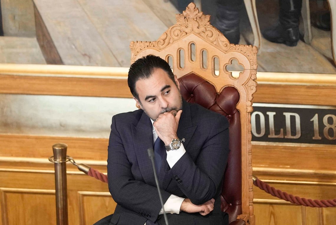 Oslo 20260303.
Stortingspresident Masud Gharahkhani
i stortingssalen når utenriksminister Espen Barth Eide med utenrikspolitisk redegjørelse i Stortinget.
Foto: Terje Pedersen / NTB Oslo 20260303.
Stortingspresident Masud Gharahkhani
i stortingssalen når utenriksminister Espen Barth Eide med utenrikspolitisk redegjørelse i Stortinget.
Foto: Terje Pedersen / NTB