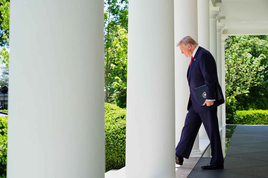 President Donald Trump walks through the Colonnade at the White House as he heads to the Rose Garden, Friday, May 8, 2026, in Washington. (AP Photo/Jacquelyn Martin) President Donald Trump walks through the Colonnade at the White House as he heads to the Rose Garden, Friday, May 8, 2026, in Washington. (AP Photo/Jacquelyn Martin)