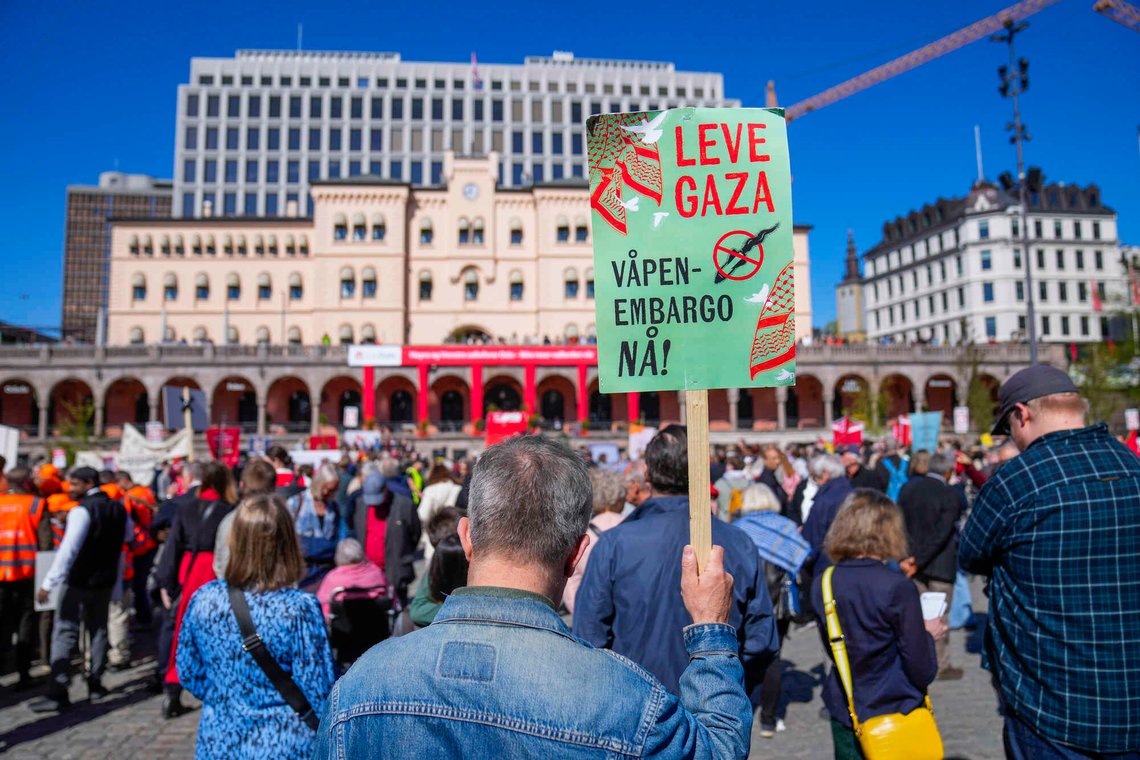 1. mai-markering på Youngstorget i Oslo anno 2026. Foto: Fredrik Varfjell / NTB 1. mai-markering på Youngstorget i Oslo anno 2026. Foto: Fredrik Varfjell / NTB