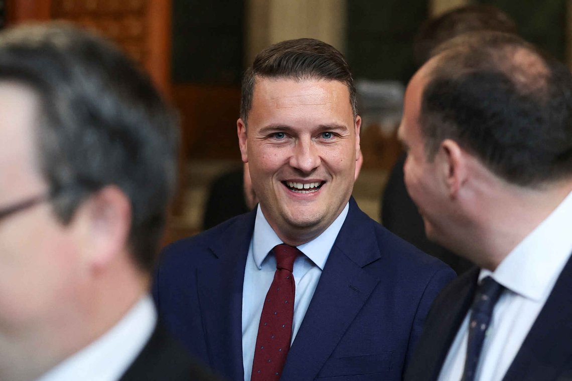 Wes Streeting i Underhuset for å delta på den offisielle åpningen av parlamentet i Westminster Palace i London, onsdag 13. mai 2026. Foto: Toby Melville /Pool Photo via AP/ NTB Wes Streeting i Underhuset for å delta på den offisielle åpningen av parlamentet i Westminster Palace i London, onsdag 13. mai 2026. Foto: Toby Melville /Pool Photo via AP/ NTB