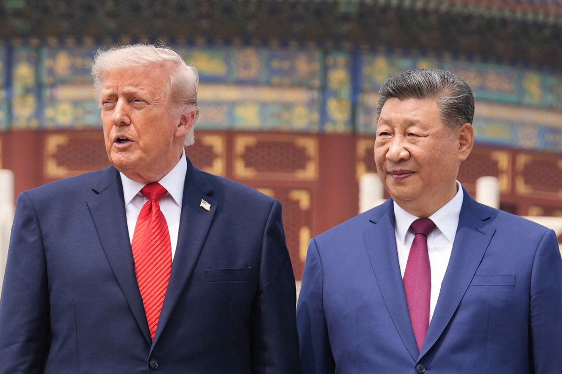 President Donald Trump, left, stands beside Chinese President Xi Jinping at the Temple of Heaven on Thursday May 14, 2026, in Beijing. (AP Photo/Mark Schiefelbein) President Donald Trump, left, stands beside Chinese President Xi Jinping at the Temple of Heaven on Thursday May 14, 2026, in Beijing. (AP Photo/Mark Schiefelbein)