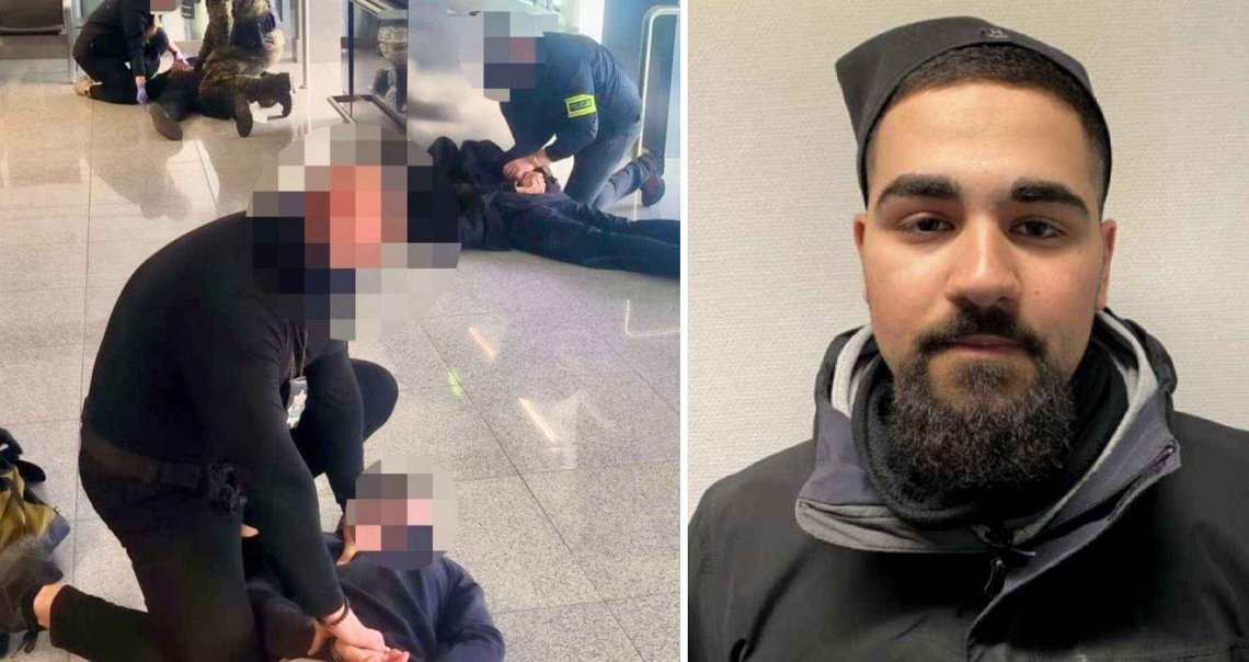 Arran Acib Ahmed (23) er en av fire innvandrere i Sverige som ble pågrepet på flyplassen i Gdańsk og tiltalt for knivran av en norsk mann. (Foto: Polsk politi/Privat) Arran Acib Ahmed (23) er en av fire innvandrere i Sverige som ble pågrepet på flyplassen i Gdańsk og tiltalt for knivran av en norsk mann. (Foto: Polsk politi/Privat)