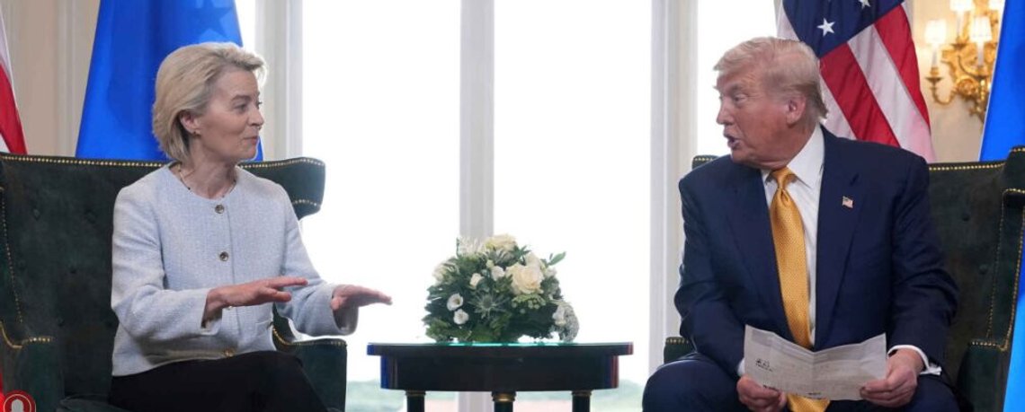 Donald Trump og Ursula von der Leyen i samtale etter å ha inngått en handelsavtale i Skottland i juli 2025. Iran-krigen svekker nå forholdet mellom USA og Europa. Foto: AP /Jacquelyn Martin/ NTB Donald Trump og Ursula von der Leyen i samtale etter å ha inngått en handelsavtale i Skottland i juli 2025. Iran-krigen svekker nå forholdet mellom USA og Europa. Foto: AP /Jacquelyn Martin/ NTB