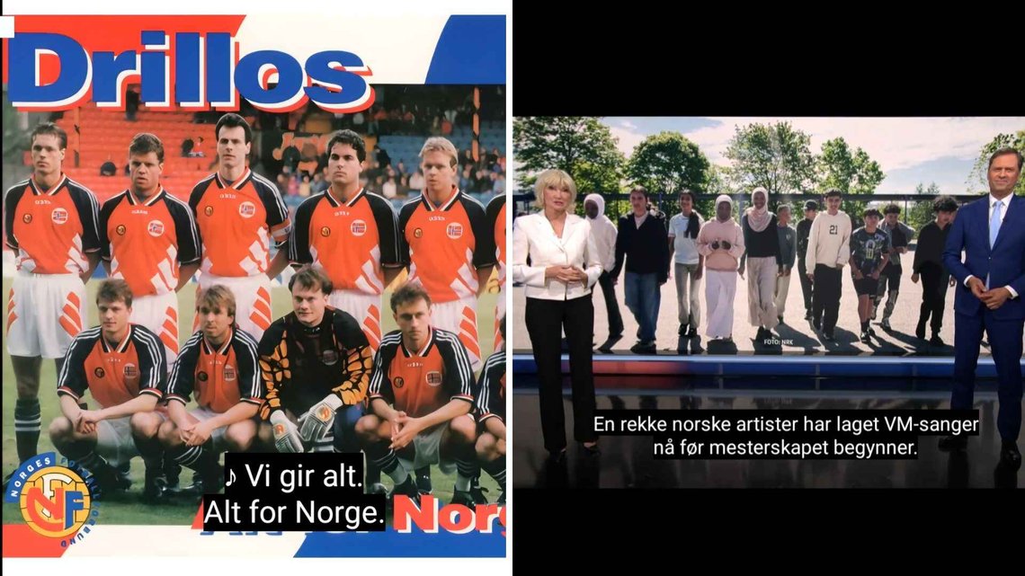 En flerkulturell klasse i Oslo fikk velge VM-sang i NRK Dagsrevyen tirsdag 26. mai 2026. De likte absolutt ikke "Alt for Norge". Foto: NRK. En flerkulturell klasse i Oslo fikk velge VM-sang i NRK Dagsrevyen tirsdag 26. mai 2026. De likte absolutt ikke "Alt for Norge". Foto: NRK.