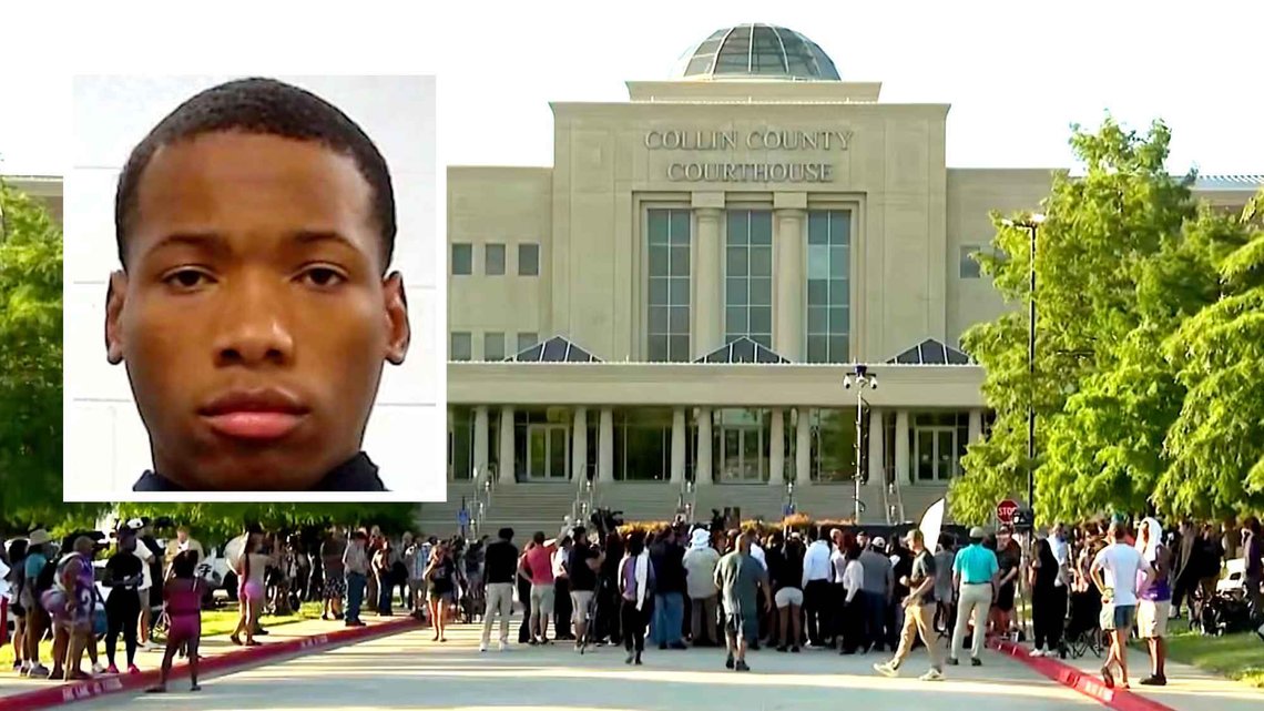 Karmelo Anthony (19) ble dømt i Collin County Courthouse av en jury på 12. (Foto: Videostillbilder/NBC DFW) Karmelo Anthony (19) ble dømt i Collin County Courthouse av en jury på 12. (Foto: Videostillbilder/NBC DFW)