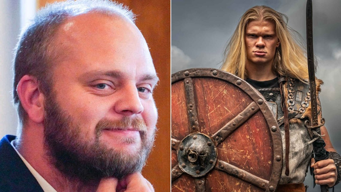 Rødt-politiker Mímir Kristjánsson tar til kraftig motmæle mot kritikken mot de norske vikingdraktene. Foto: NTB/Instagram Rødt-politiker Mímir Kristjánsson tar til kraftig motmæle mot kritikken mot de norske vikingdraktene. Foto: NTB/Instagram