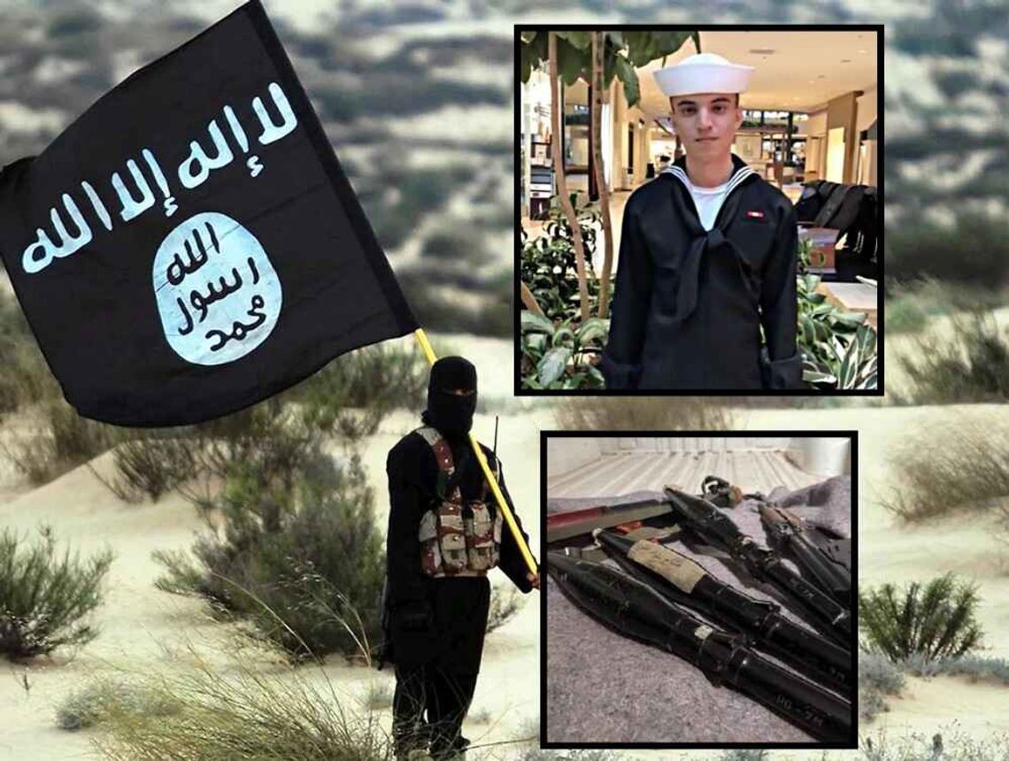 Den islamske stat, illustrasjonsbilde. Kilde: Wikimedia. Innsatt bilde: En av de mistenkte, Bereen Dzayee, tidligere marinesoldat fra California. FBI-kilden sendte et bilde til gruppen som viste tre RPG-er og flere skytevåpen på lasteplanet til en pickup. Kilde: US District Court, Kansas. Den islamske stat, illustrasjonsbilde. Kilde: Wikimedia. Innsatt bilde: En av de mistenkte, Bereen Dzayee, tidligere marinesoldat fra California. FBI-kilden sendte et bilde til gruppen som viste tre RPG-er og flere skytevåpen på lasteplanet til en pickup. Kilde: US District Court, Kansas.