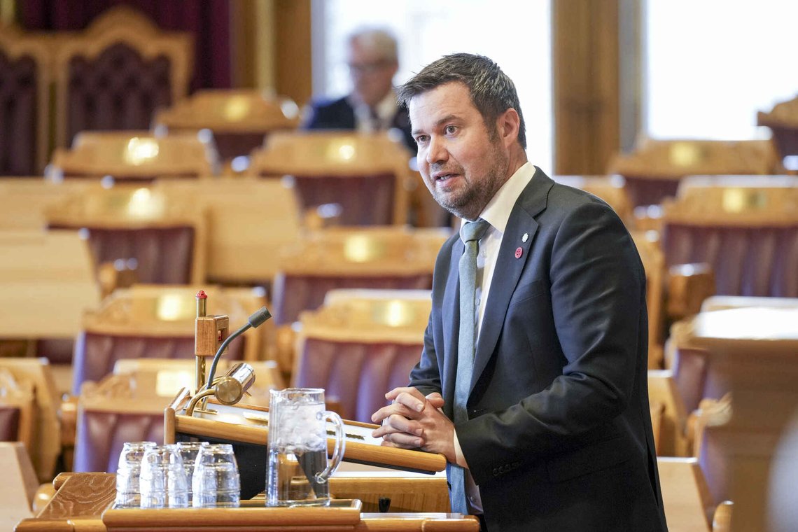 Oslo 20260527.
Geir Pollestad (Sp) i Stortingets spørretime onsdag.
Foto: Amanda Pedersen Giske / NTB Oslo 20260527.
Geir Pollestad (Sp) i Stortingets spørretime onsdag.
Foto: Amanda Pedersen Giske / NTB