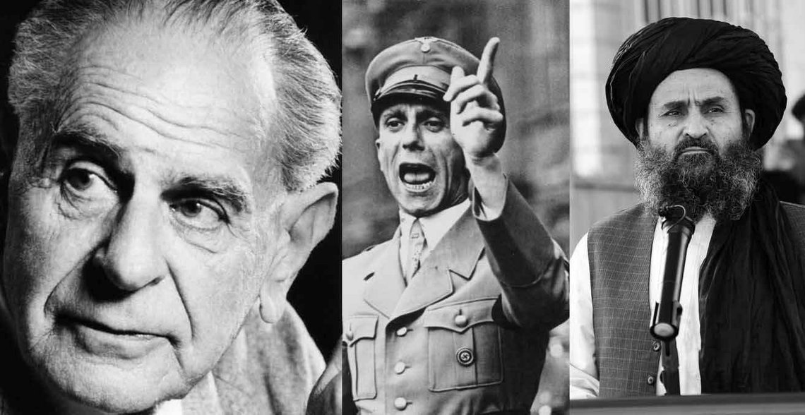 Karl Popper, Joseph Goebbels og islam. De to sistnevnte har noe til felles. Foto fra Wikimedia Commons og X Karl Popper, Joseph Goebbels og islam. De to sistnevnte har noe til felles. Foto fra Wikimedia Commons og X