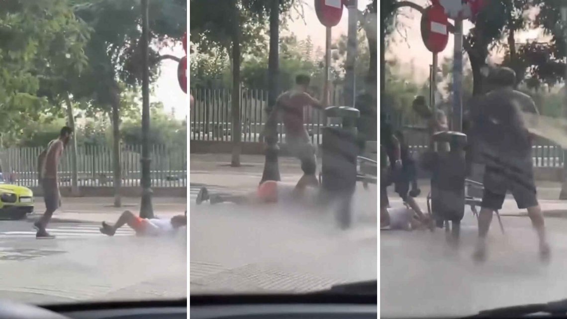 Videoen av det ekstreme angrepet har sirkulert i sosiale medier. Den 26 år gamle mannen fra Algerie er ulovlig i Spania. Foto: X Videoen av det ekstreme angrepet har sirkulert i sosiale medier. Den 26 år gamle mannen fra Algerie er ulovlig i Spania. Foto: X