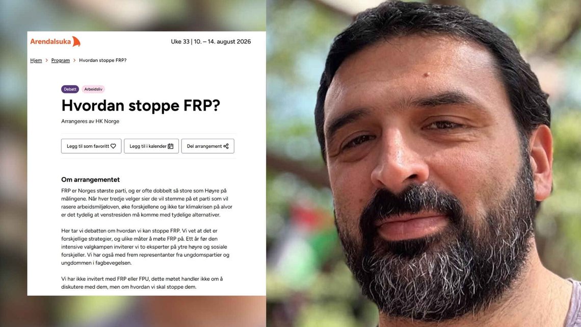STOPP: LO-forbundet Handel og Kontor (HK) inviterer til debatt om hvordan Norges største parti på målingene skal «stoppes». Foto: FB STOPP: LO-forbundet Handel og Kontor (HK) inviterer til debatt om hvordan Norges største parti på målingene skal «stoppes». Foto: FB