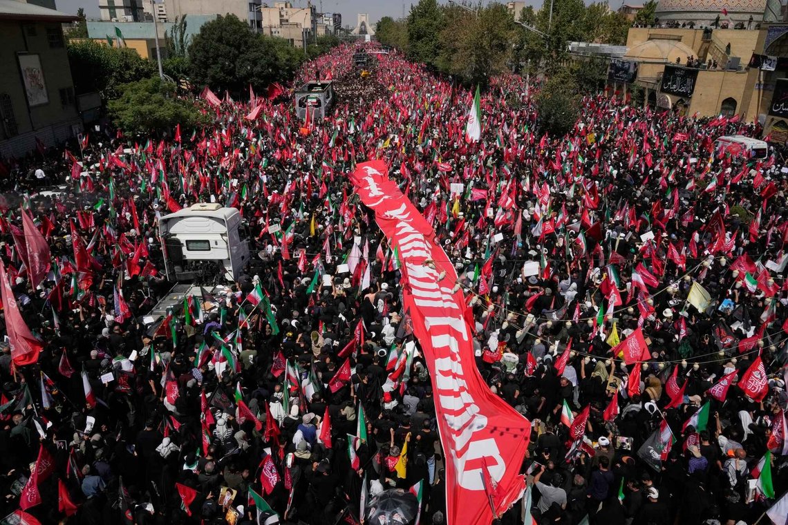 Mourners follow the truck carrying the coffins of the slain Iranian Supreme Leader Ayatollah Ali Khamenei and members of his family during the funeral procession in Tehran, Iran, Monday, July 6, 2026. (AP Photo/Vahid Salemi) Mourners follow the truck carrying the coffins of the slain Iranian Supreme Leader Ayatollah Ali Khamenei and members of his family during the funeral procession in Tehran, Iran, Monday, July 6, 2026. (AP Photo/Vahid Salemi)