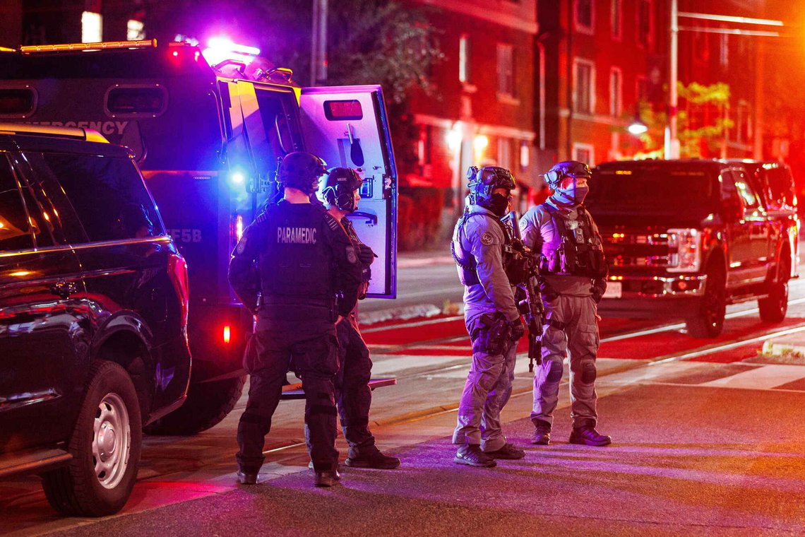 Police and paramedics respond to an active shooter at the Salsa on St. Clair event in Toronto, Saturday, July 11, 2026. (Keito Newman/The Canadian Press via AP) Police and paramedics respond to an active shooter at the Salsa on St. Clair event in Toronto, Saturday, July 11, 2026. (Keito Newman/The Canadian Press via AP)