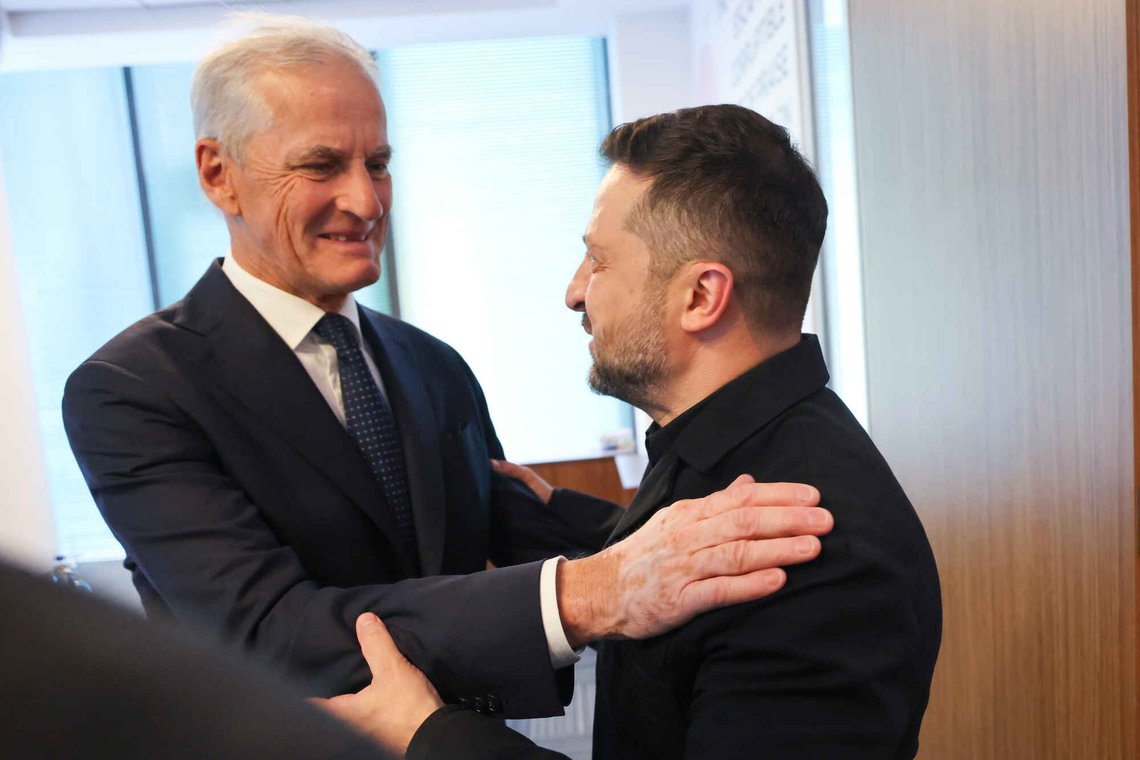 Ankara, Tyrkia 20260707.
Ukrainas president Volodymyr Zelenskyj og statsminister Jonas Gahr Støre på Nato-toppmøtet i Ankara tirsdag.
Foto: Geir Olsen / NTB Ankara, Tyrkia 20260707.
Ukrainas president Volodymyr Zelenskyj og statsminister Jonas Gahr Støre på Nato-toppmøtet i Ankara tirsdag.
Foto: Geir Olsen / NTB