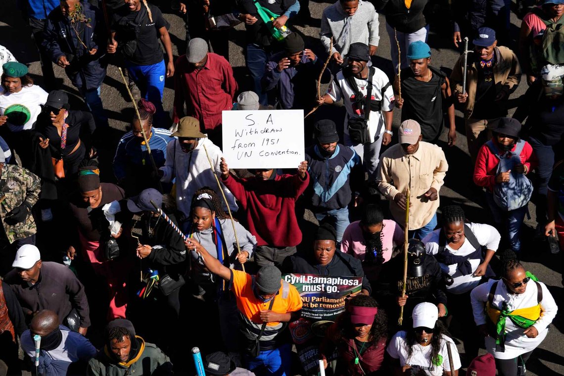 De siste månedene har det vært store demonstrasjoner mot innvandring i Sør-Afrika. Foto: Themba Hadebe / AP / NTB De siste månedene har det vært store demonstrasjoner mot innvandring i Sør-Afrika. Foto: Themba Hadebe / AP / NTB