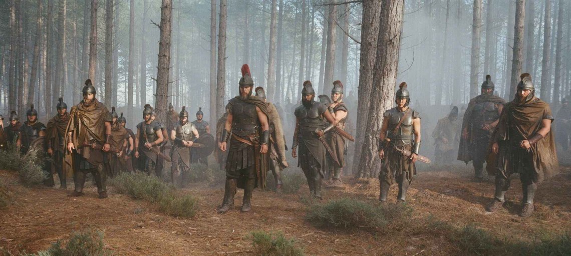 This image released by Universal Pictures shows Matt Damon as Odysseus, center, in a scene from "The Odyssey." (Melinda Sue Gordon/Universal Pictures via AP) This image released by Universal Pictures shows Matt Damon as Odysseus, center, in a scene from "The Odyssey." (Melinda Sue Gordon/Universal Pictures via AP)
