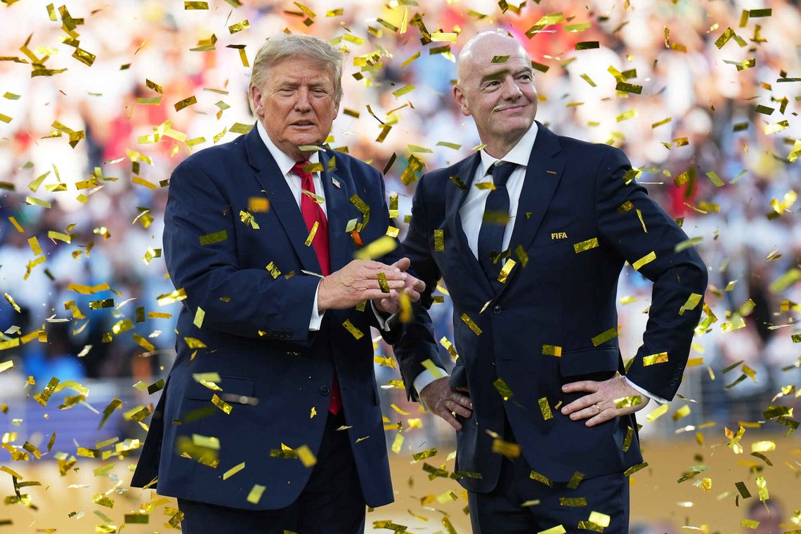 President Donald Trump, left, and FIFA President Gianni Infantino watch confetti fall at the conclusion of the World Cup championship final soccer match between Spain and Argentina in East Rutherford, N.J., Sunday, July 19, 2026. (AP Photo/Jacquelyn Martin) President Donald Trump, left, and FIFA President Gianni Infantino watch confetti fall at the conclusion of the World Cup championship final soccer match between Spain and Argentina in East Rutherford, N.J., Sunday, July 19, 2026. (AP Photo/Jacquelyn Martin)