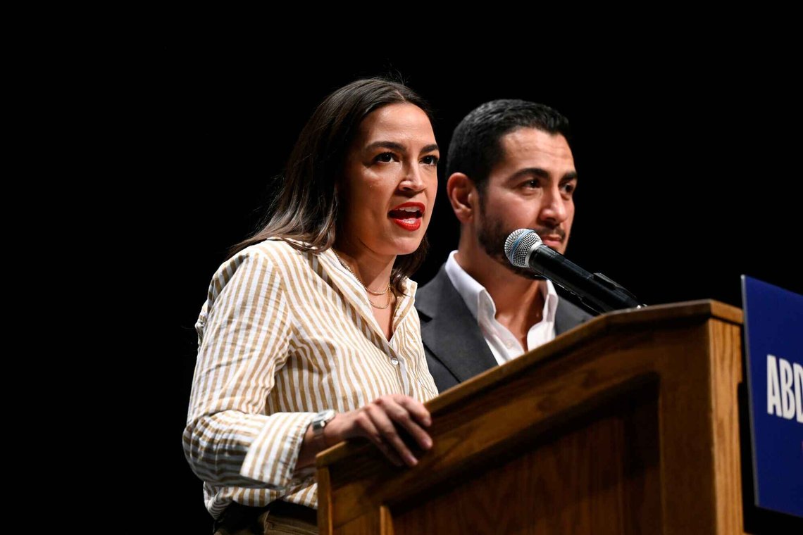 U.S. Rep. Alexandria Ocasio-Cortez, D-N.Y., left, talks about Michigan Democratic U.S. Senate primary candidate Abdul El-Sayed during a campaign rally, Saturday, July 18, 2026, in Detroit. (AP Photo/Jose Juarez) U.S. Rep. Alexandria Ocasio-Cortez, D-N.Y., left, talks about Michigan Democratic U.S. Senate primary candidate Abdul El-Sayed during a campaign rally, Saturday, July 18, 2026, in Detroit. (AP Photo/Jose Juarez)