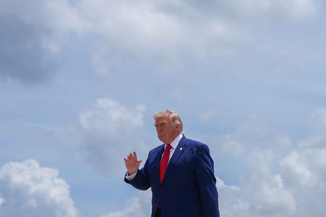 President Donald Trump waves to reporters after arriving on Air Force One at Dobbins Air Reserve Base, Wednesday, July 22, 2026, in Marietta, Ga. (AP Photo/Julia Demaree Nikhinson) President Donald Trump waves to reporters after arriving on Air Force One at Dobbins Air Reserve Base, Wednesday, July 22, 2026, in Marietta, Ga. (AP Photo/Julia Demaree Nikhinson)