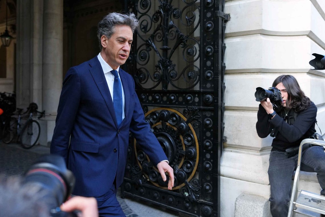 Secretary of State for Energy Security and Net Zero Ed Miliband arrives for a cabinet meeting in Downing Street, London, Tuesday, May 12, 2026 as Britain's Prime Minister Keir Starmer is facing the biggest threat yet to his authority after a growing number of disaffected lawmakers called for him to step down.(AP Photo/Kirsty Wigglesworth) Secretary of State for Energy Security and Net Zero Ed Miliband arrives for a cabinet meeting in Downing Street, London, Tuesday, May 12, 2026 as Britain's Prime Minister Keir Starmer is facing the biggest threat yet to his authority after a growing number of disaffected lawmakers called for him to step down.(AP Photo/Kirsty Wigglesworth)