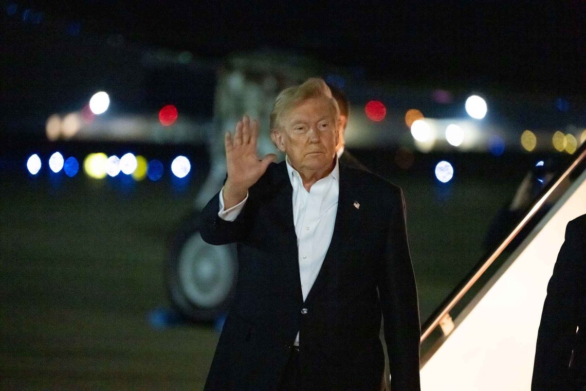 President Donald Trump waves as he arrives on Air Force One, Thursday, July 9, 2026, at Joint Base Andrews, Md. (AP Photo/Alex Brandon) President Donald Trump waves as he arrives on Air Force One, Thursday, July 9, 2026, at Joint Base Andrews, Md. (AP Photo/Alex Brandon)