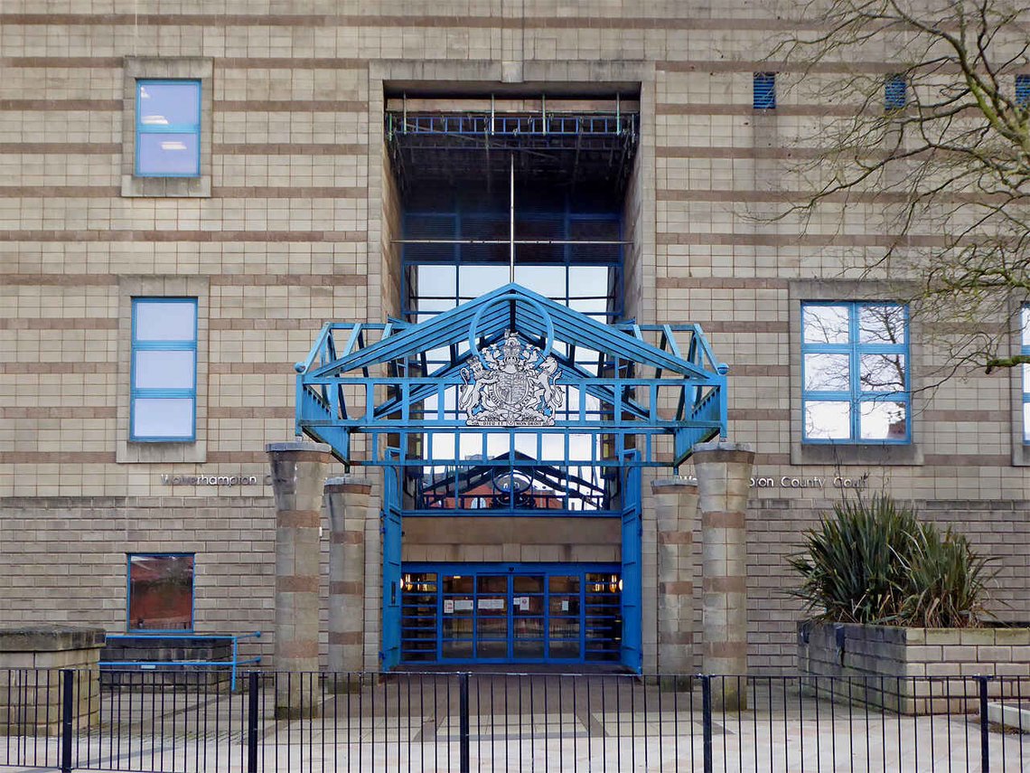 Hovedinngangen til Wolverhampton Crown Court. Foto: Wikimedia Commons Hovedinngangen til Wolverhampton Crown Court. Foto: Wikimedia Commons