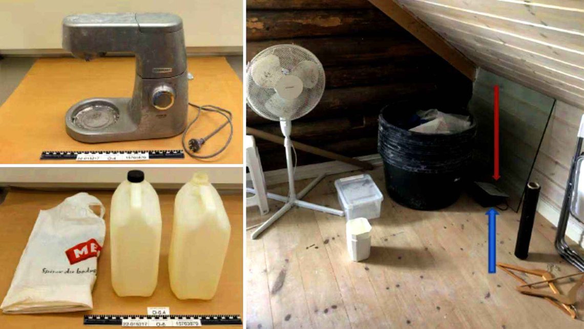 Råvarer og utstyr til produksjon av minst 74 kilo amfetaminpulver ble funnet på en gård i Modum kommune i 2022. En av de tiltalte ble senere ansatt i et botiltak for ungdommer i regi av barnevernet. (Foto: Politiet) Råvarer og utstyr til produksjon av minst 74 kilo amfetaminpulver ble funnet på en gård i Modum kommune i 2022. En av de tiltalte ble senere ansatt i et botiltak for ungdommer i regi av barnevernet. (Foto: Politiet)